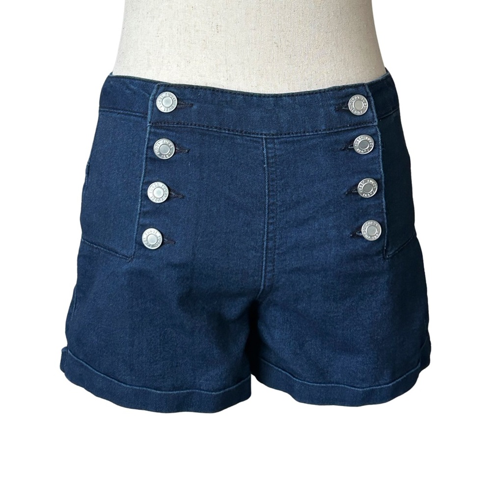 Rue21 Dark Wash Soft Denim Button Front Sailor Shorts - Size 5/6 - Blue
